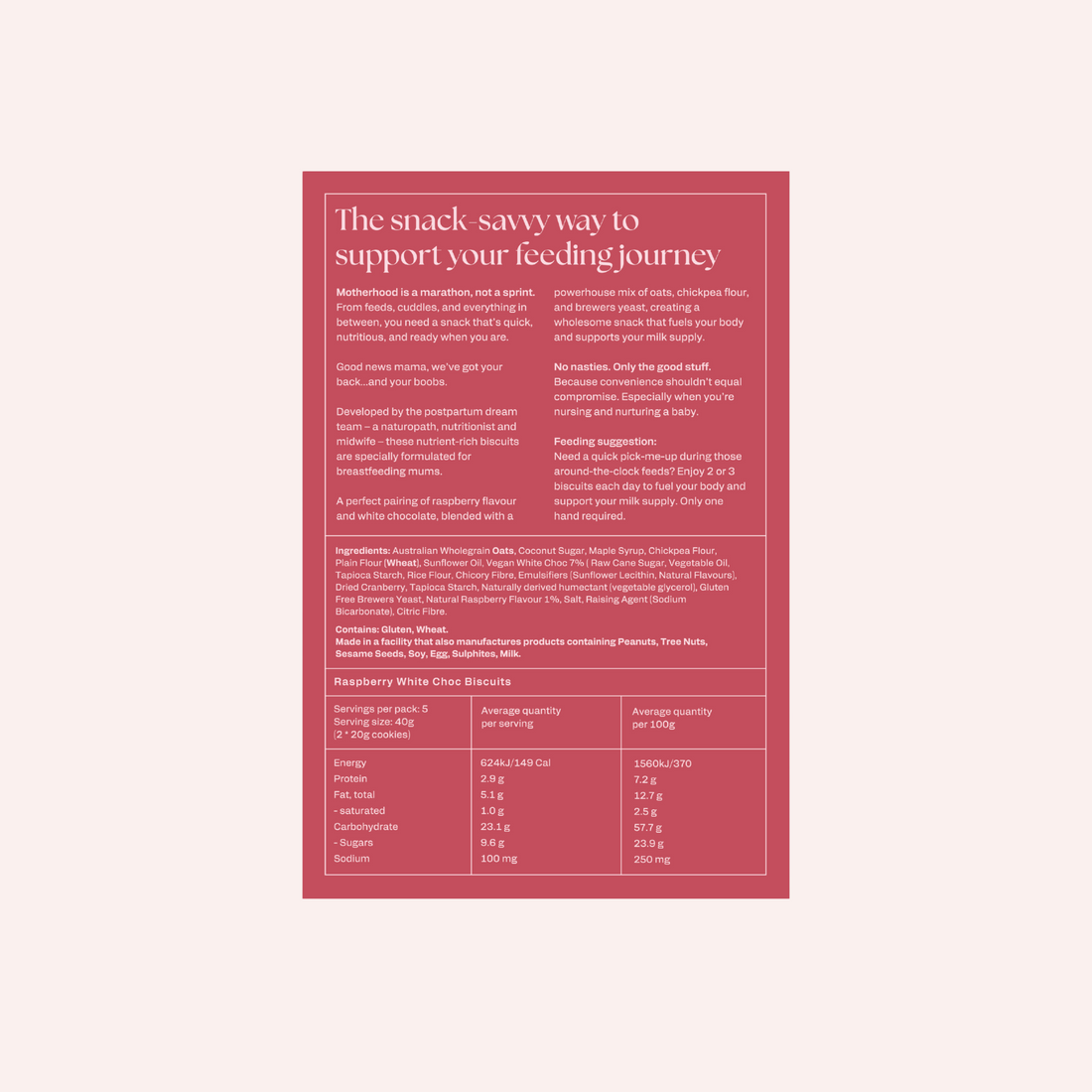 Raspberry and White Choc Mama Biscuits