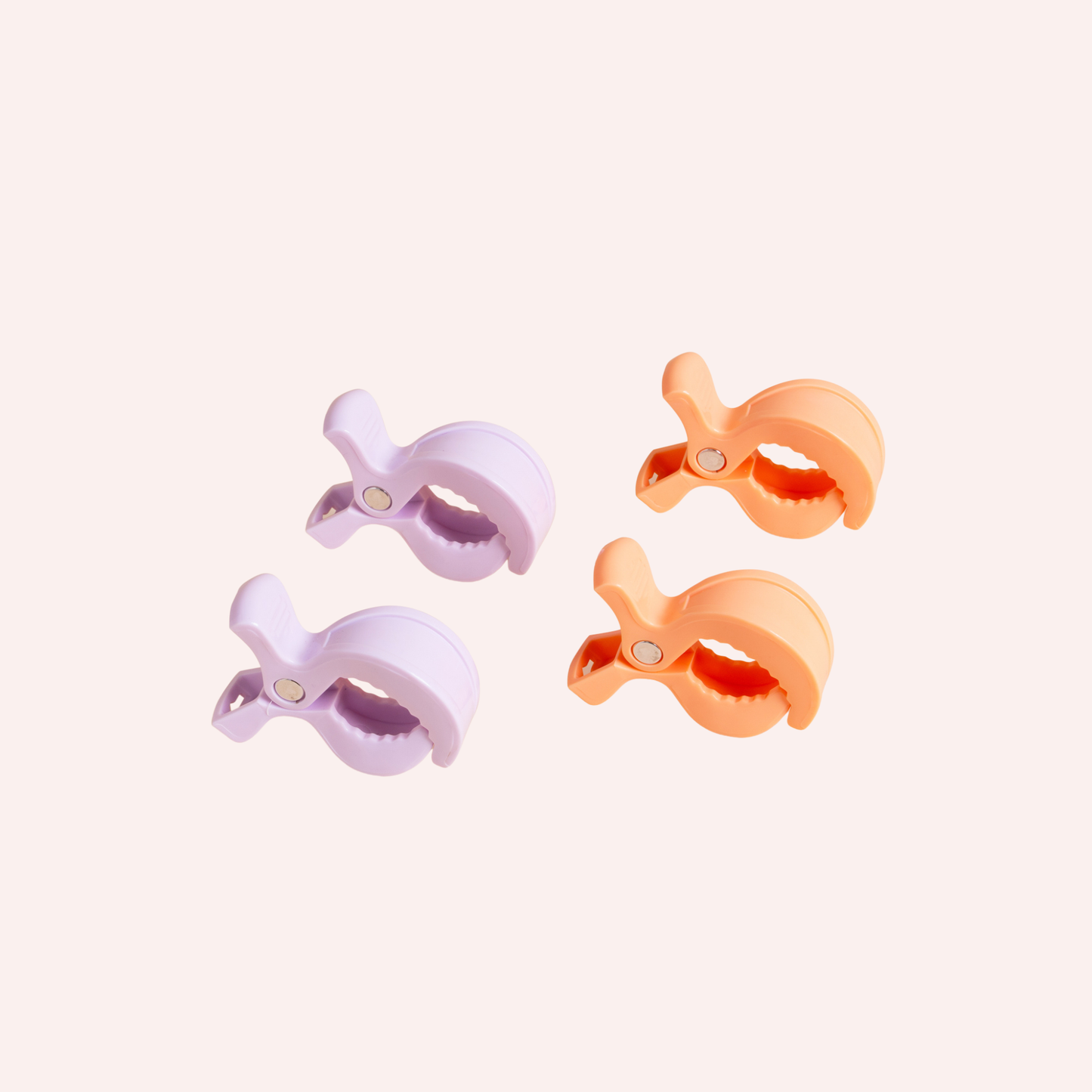 Really Handy Pram and Car Clips 4-Pack - Lilac/Peach