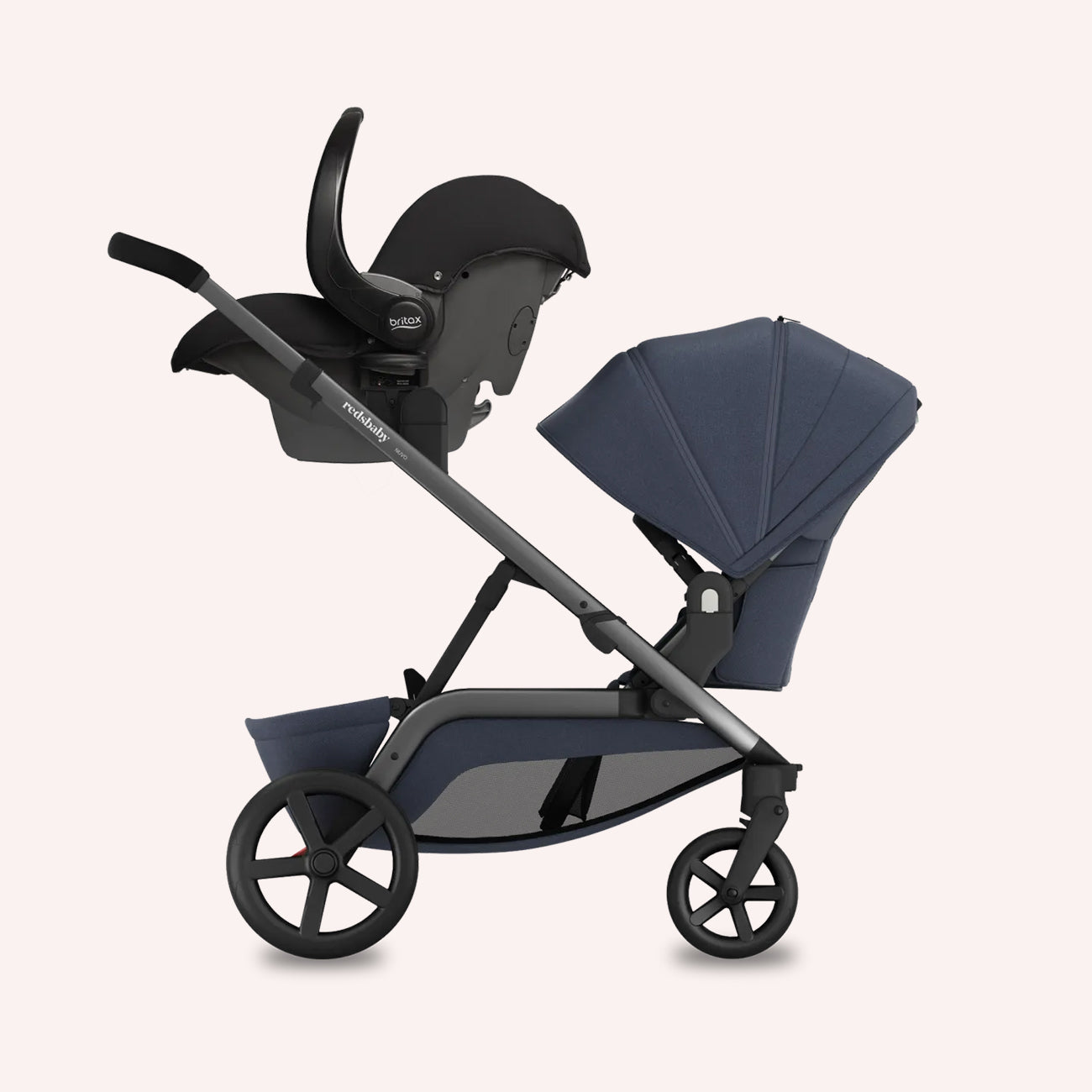 Blue double clearance pram