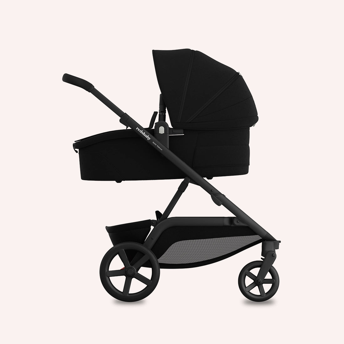 Redsbaby NUVO Double Pram - Platinum Black Twill