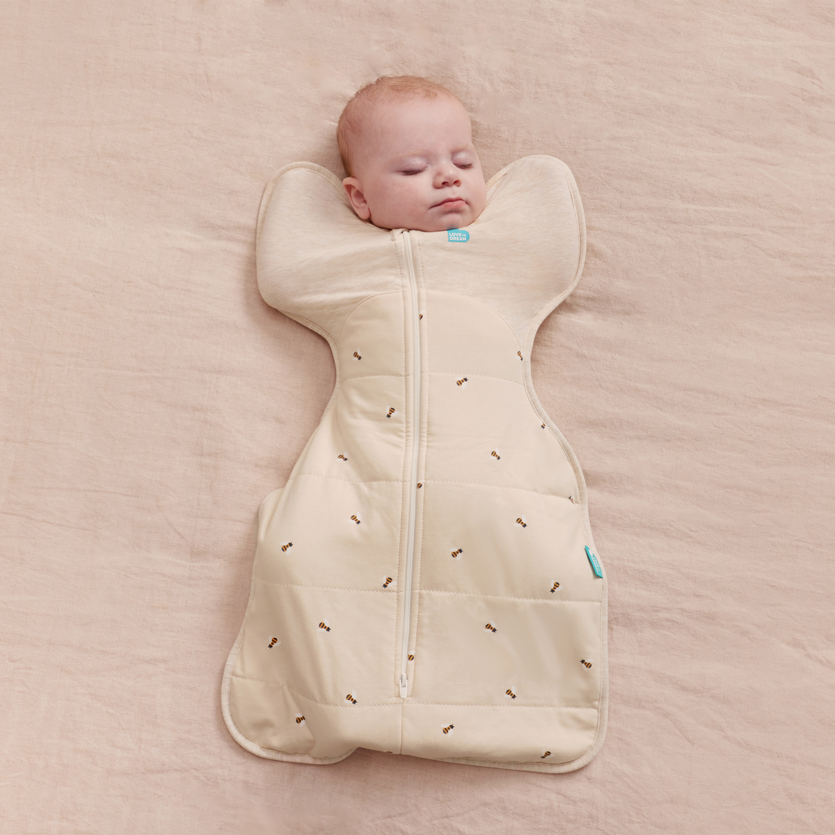 Stage 1 Swaddle Up - 2.5 TOG - Quilted Stretch Cotton - Oatmeal Bees