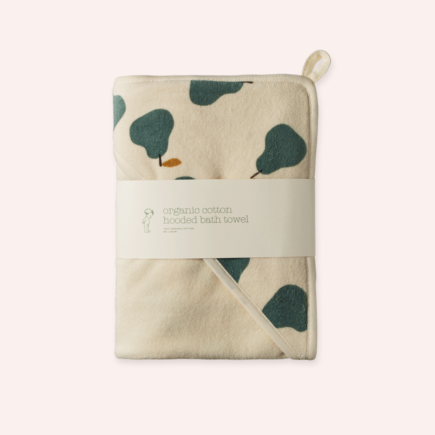 Organic Cotton Hooded Towel - Pear Print - One Size