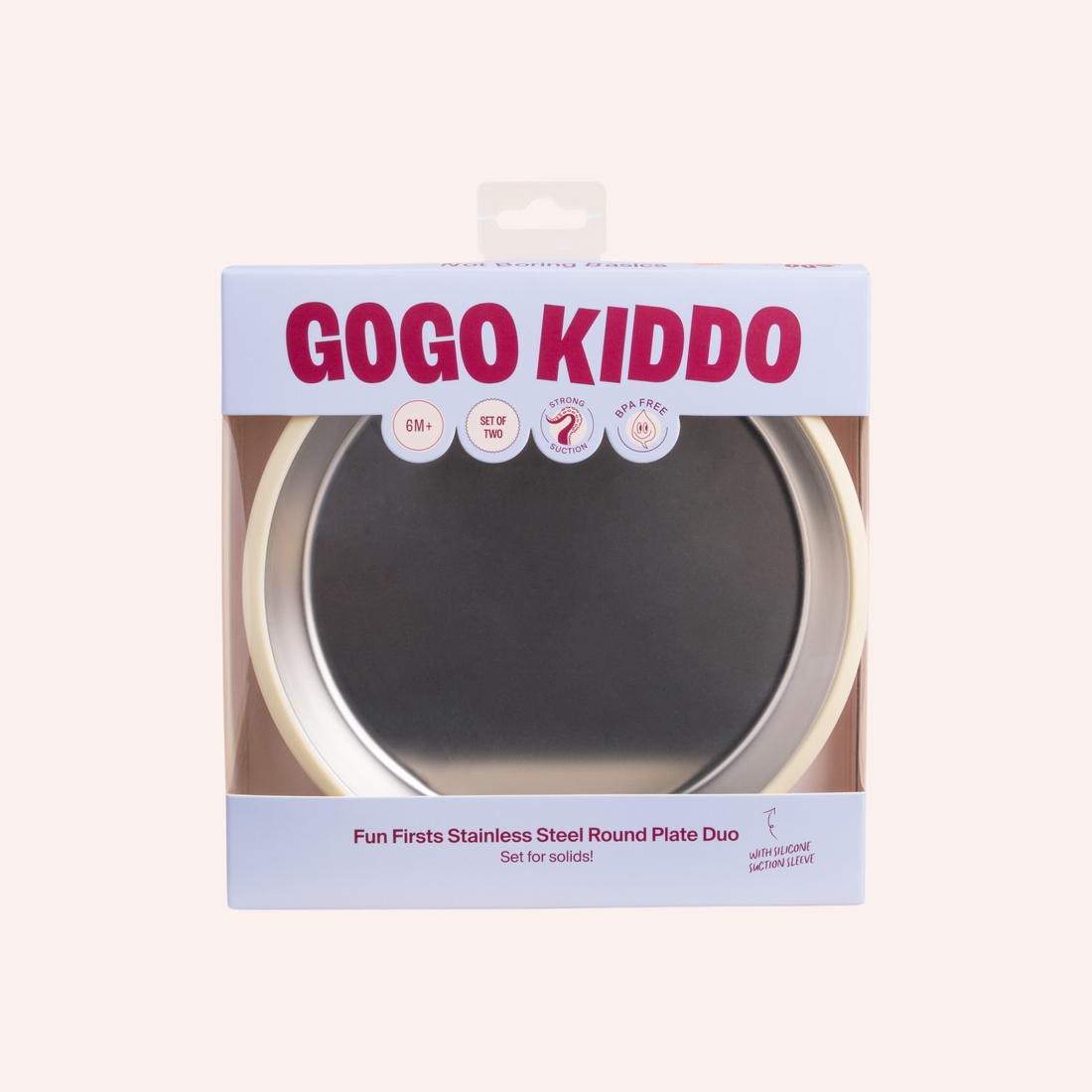 Fun Firsts Stainless Steel Round Plate Duo - Sorbet