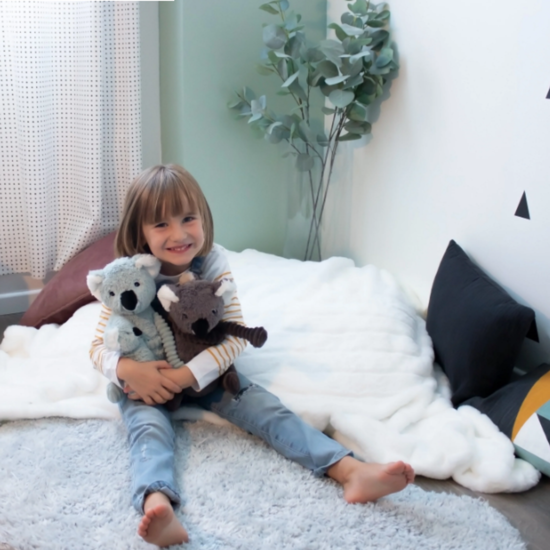 Trankilou the Koala, Mum & Baby - Grey
