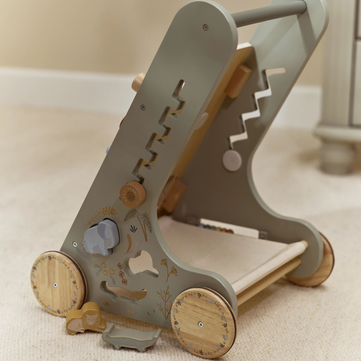 Wooden Baby Activity Walker - Safari Friends