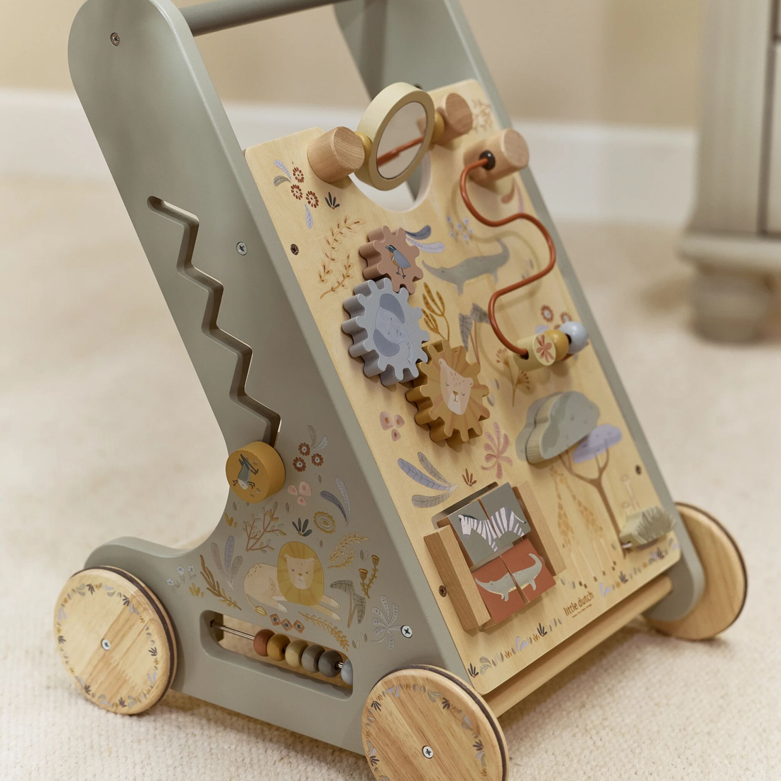 Wooden Baby Activity Walker - Safari Friends