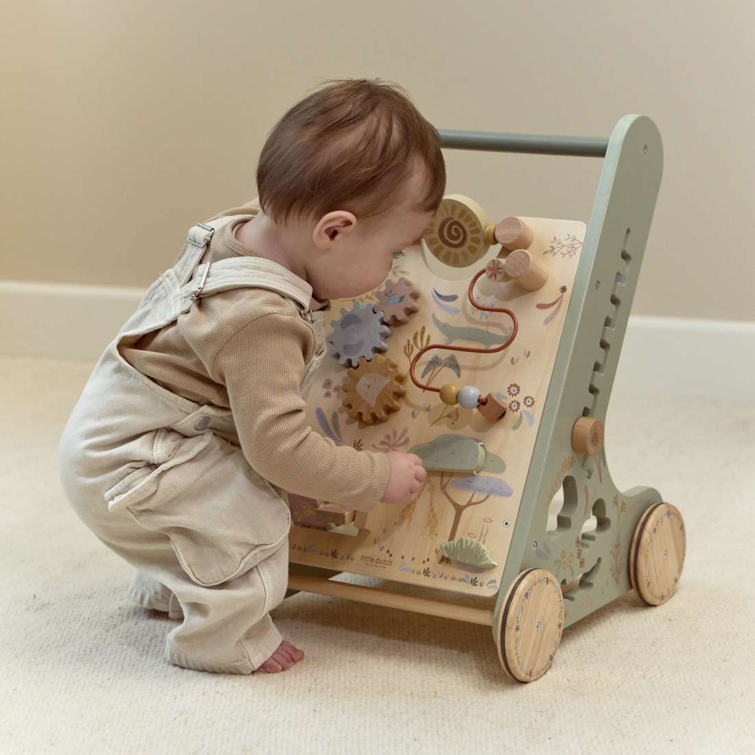 Wooden Baby Activity Walker - Safari Friends