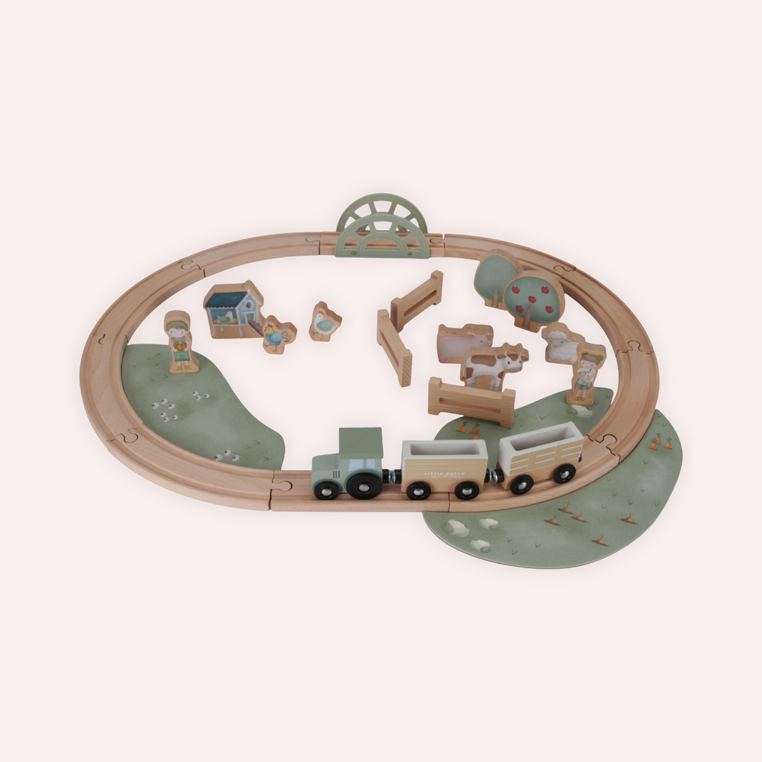 Wooden Train Set - Safari Friends