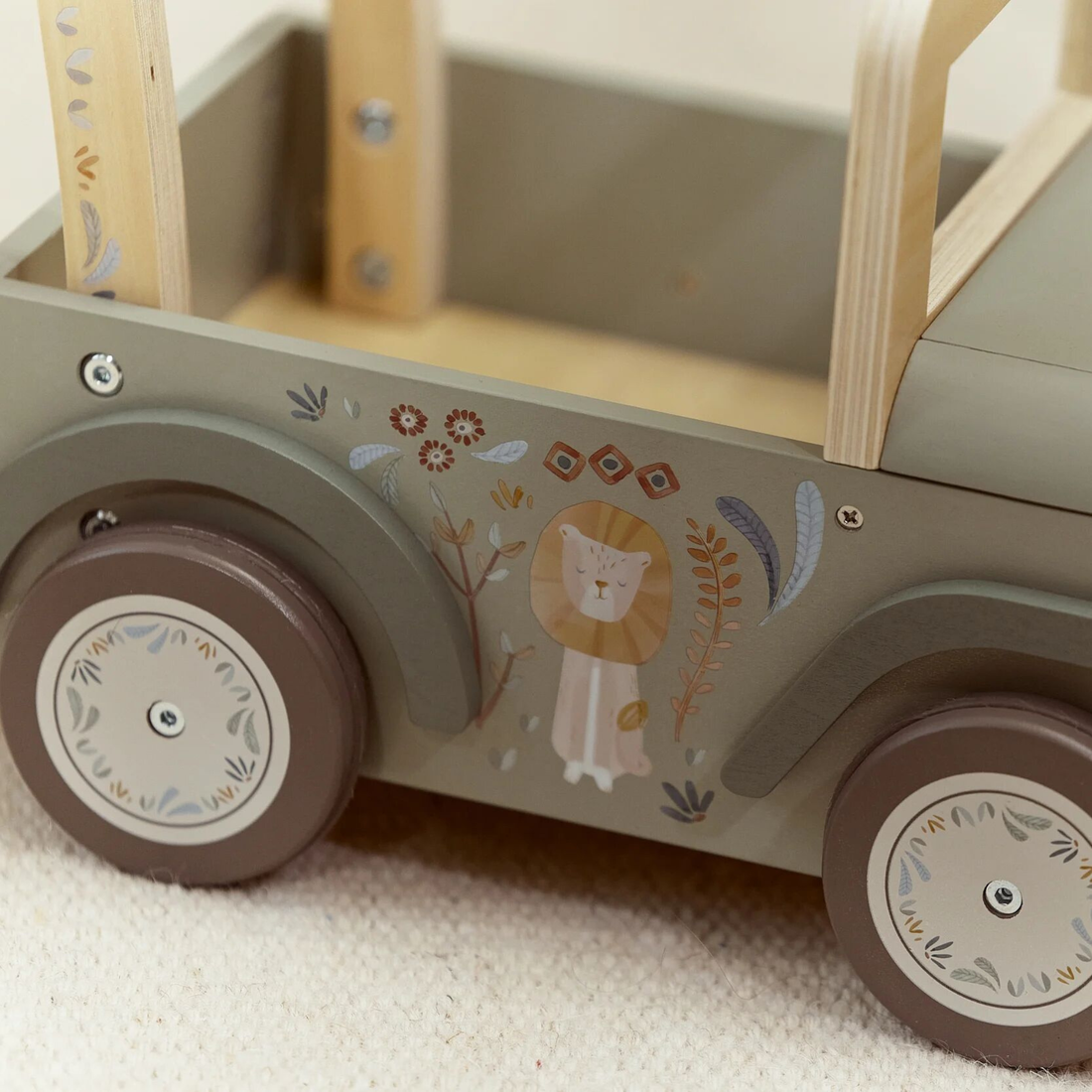 Wooden Push Safari Car - Safari Friends