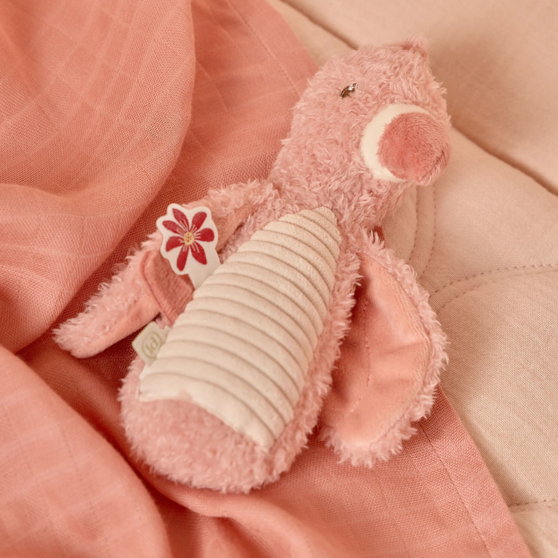 Safari Friends Squeaker with Rattle Flamingo