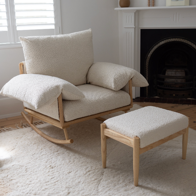 Jolie Rocker & Ottoman - Cream