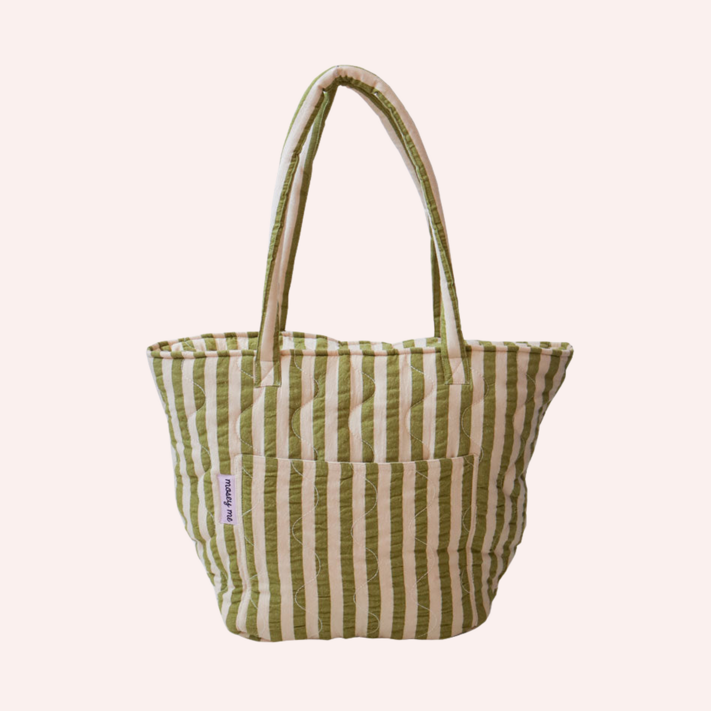Quilted Bag - Pistachio Seersucker Stripe