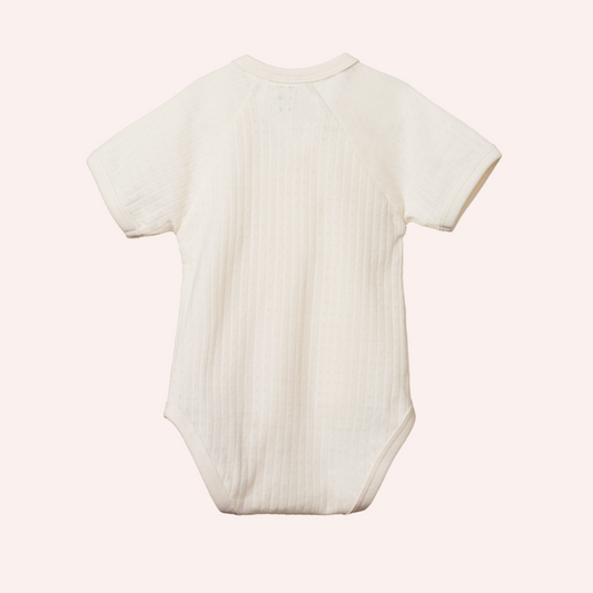 Short Sleeve Kimono Bodysuit Pointelle - Natural
