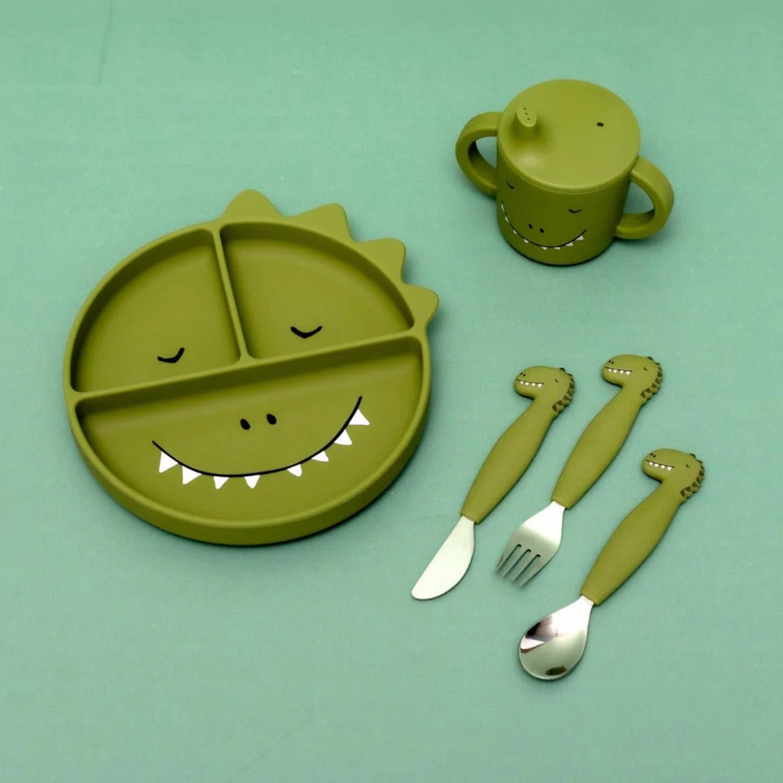 Silicone Cutlery Set 3-pack - Mr. Dino