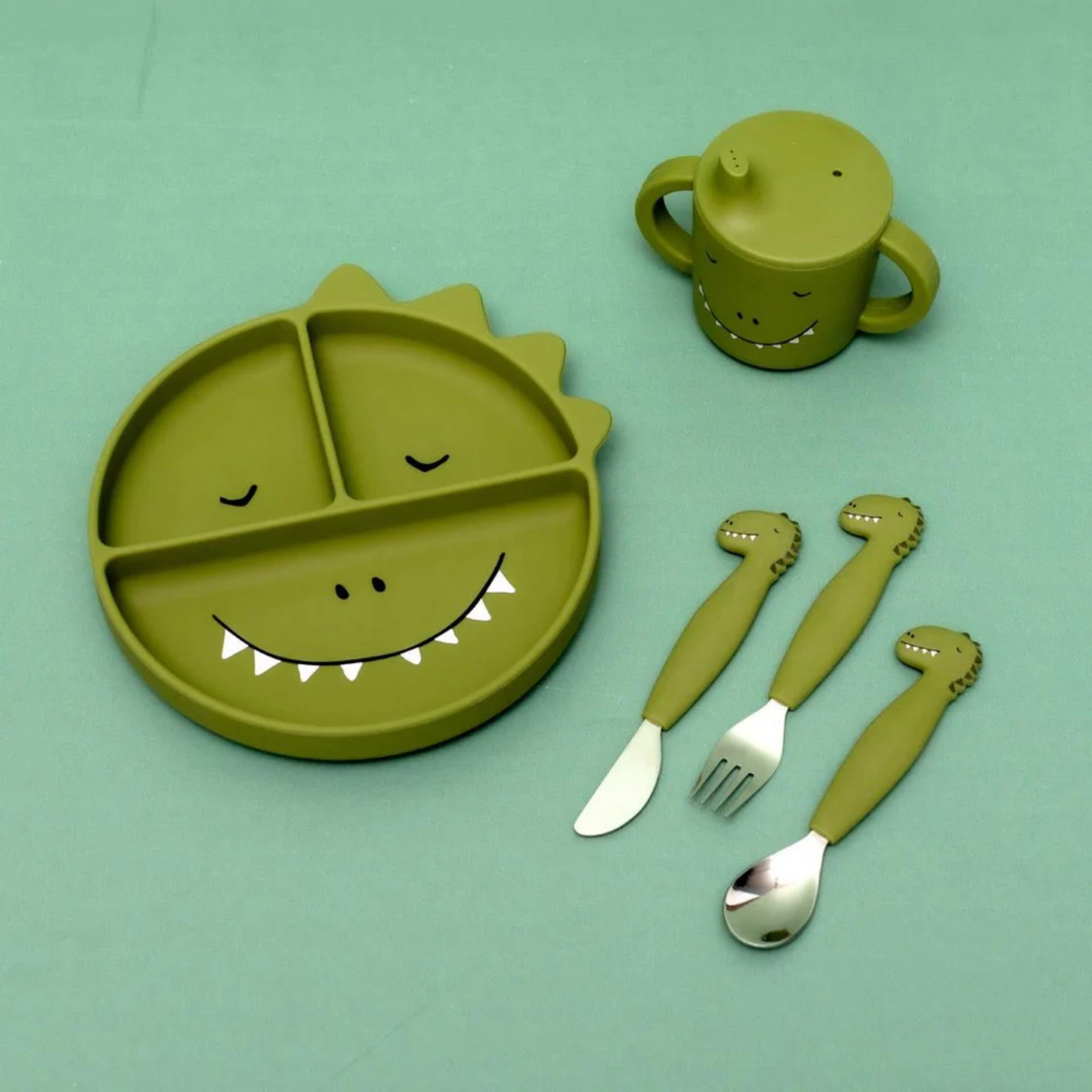 Silicone Cutlery Set 3-pack - Mr. Dino