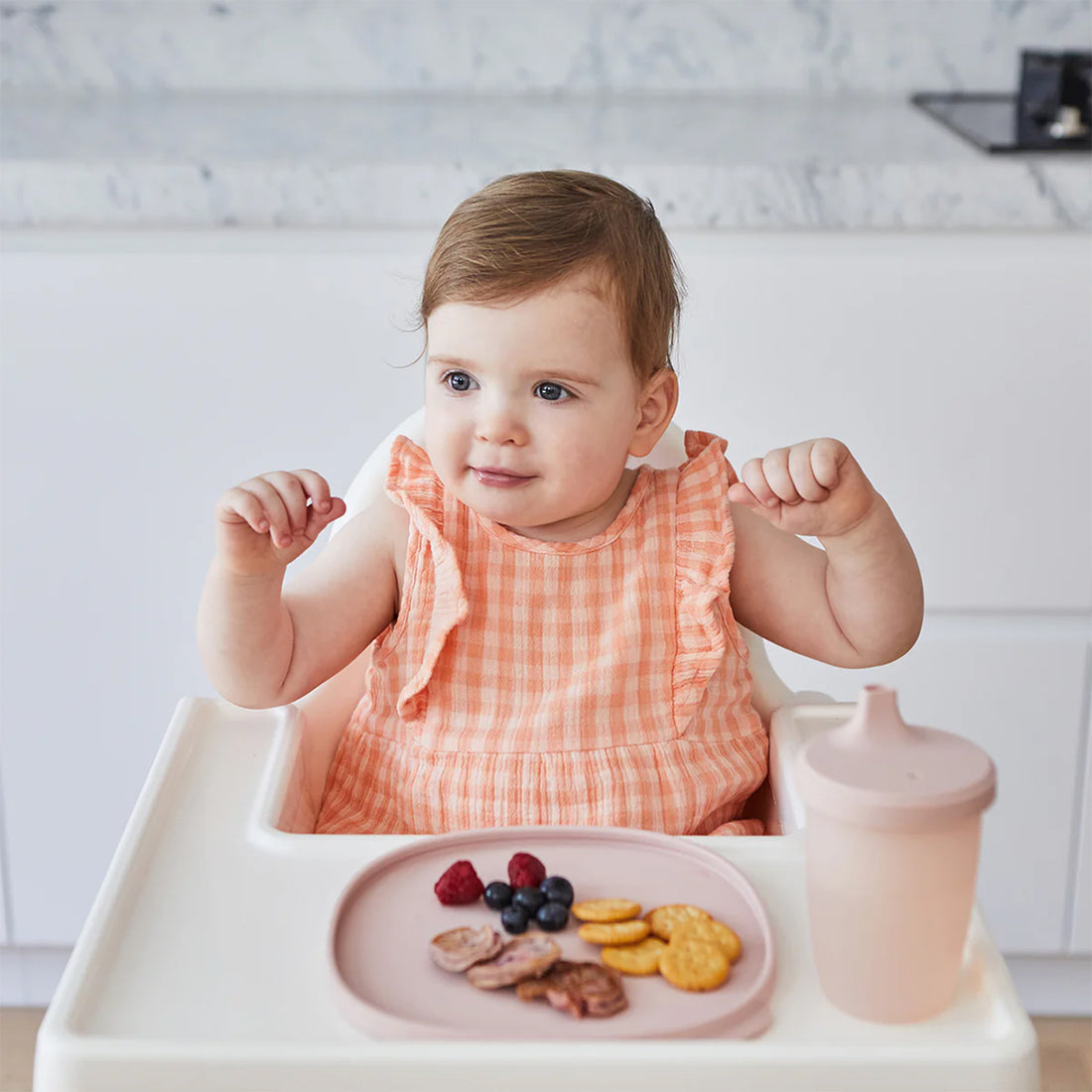 Silicone Plate + Lid - Blush