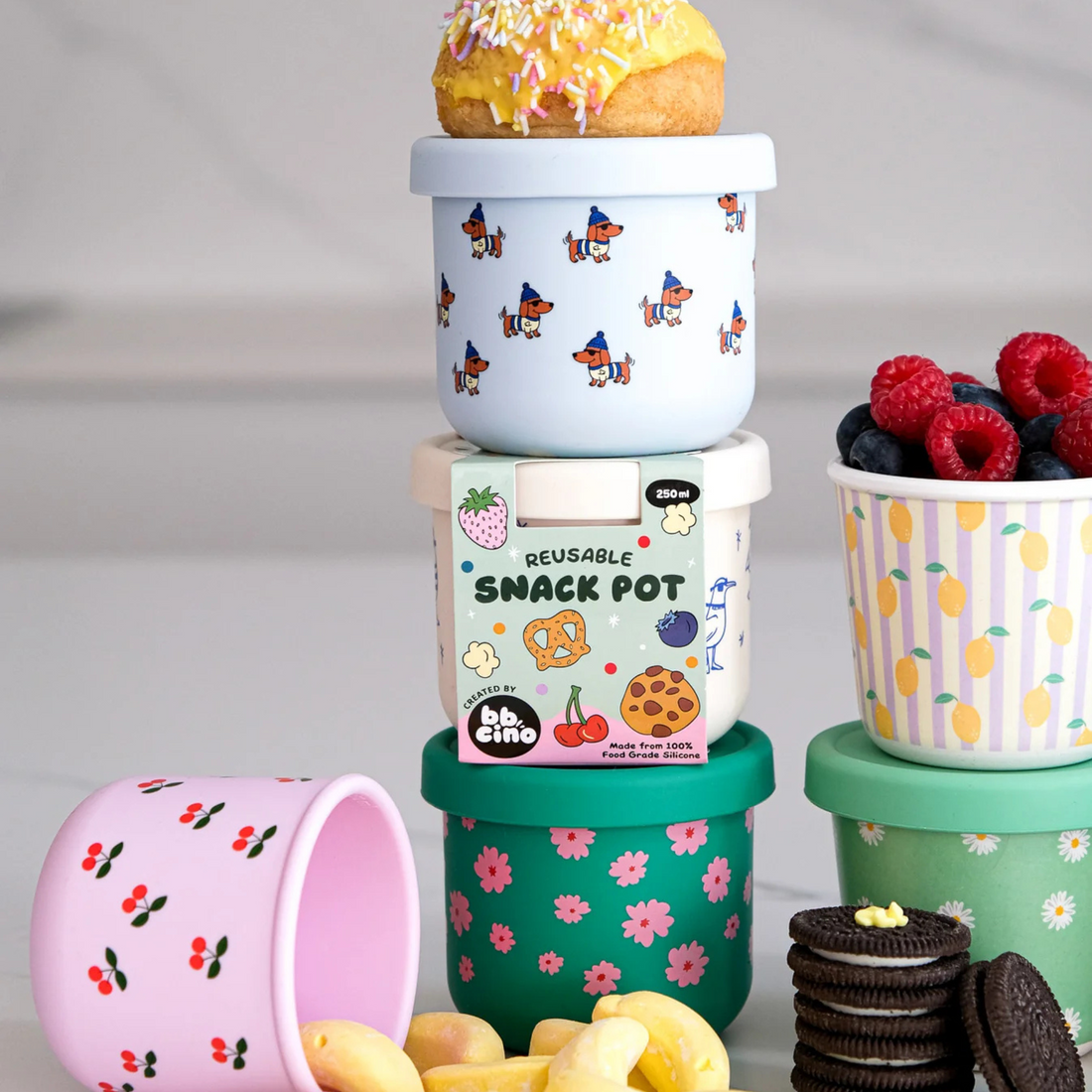Silicone Snack Pot - Ditsy