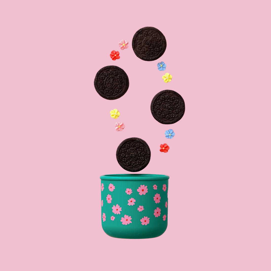 Silicone Snack Pot - Ditsy