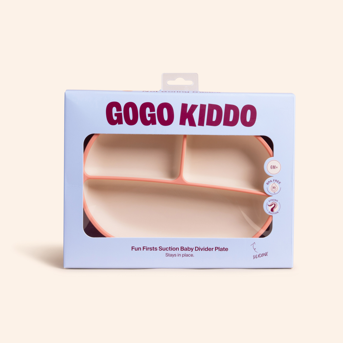 Fun Firsts Silicone Suction Divider Plate - Periwinkle Peach