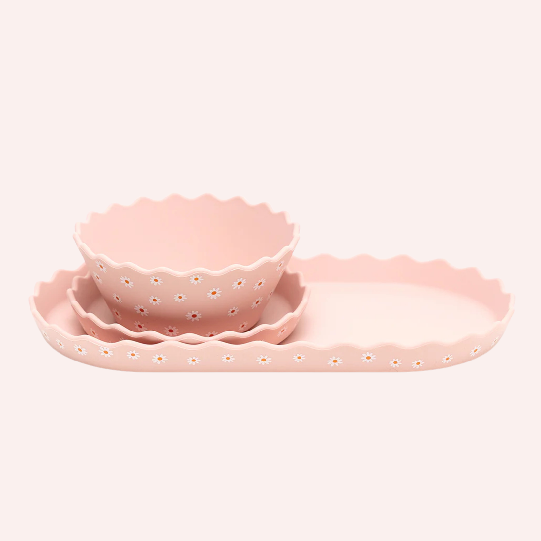 Pink Daisy Wavy Edge