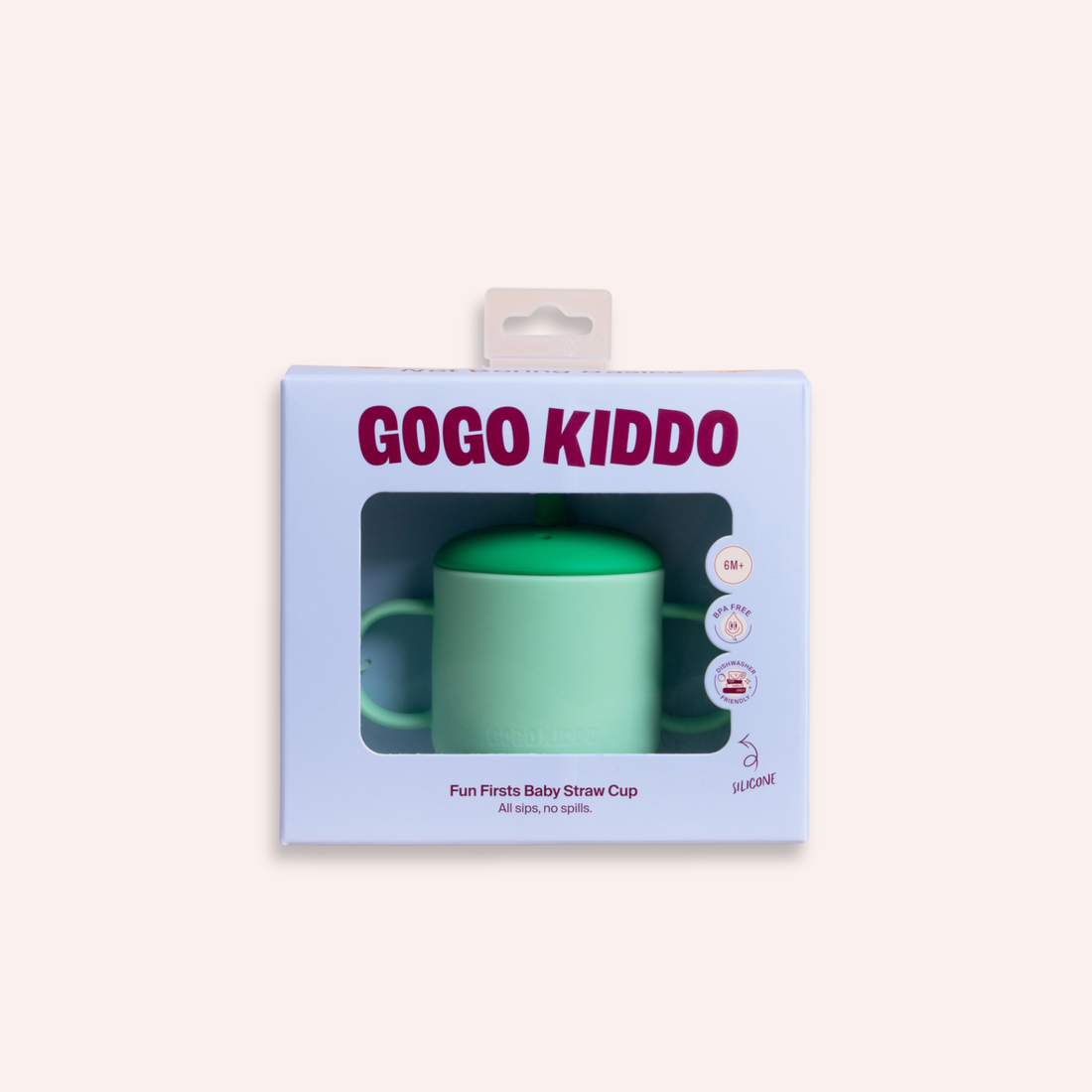 Fun Firsts Silicone Straw Cup - Broc Rock Green