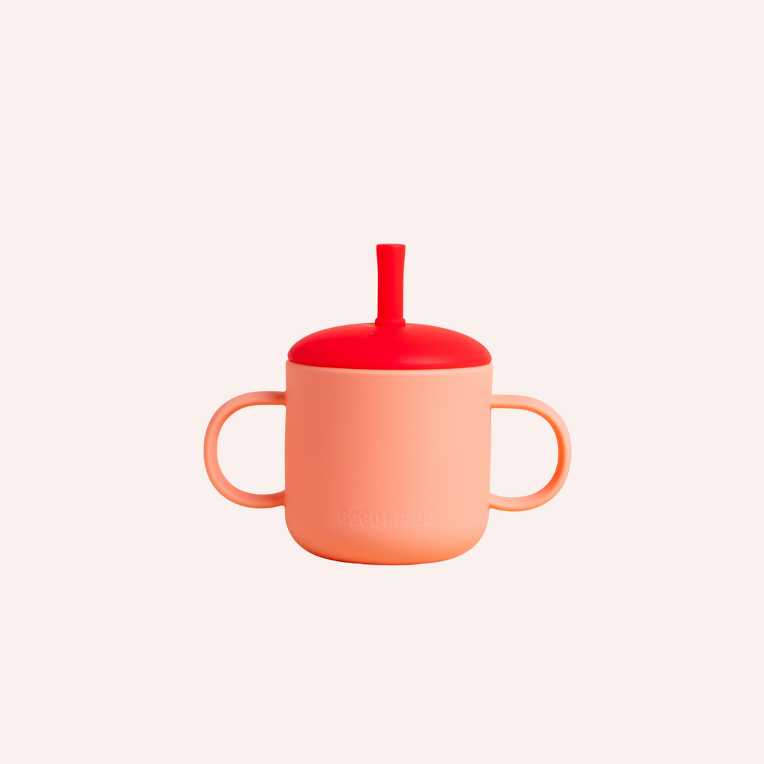 Fun Firsts Silicone Straw Cup - Croissant Peach