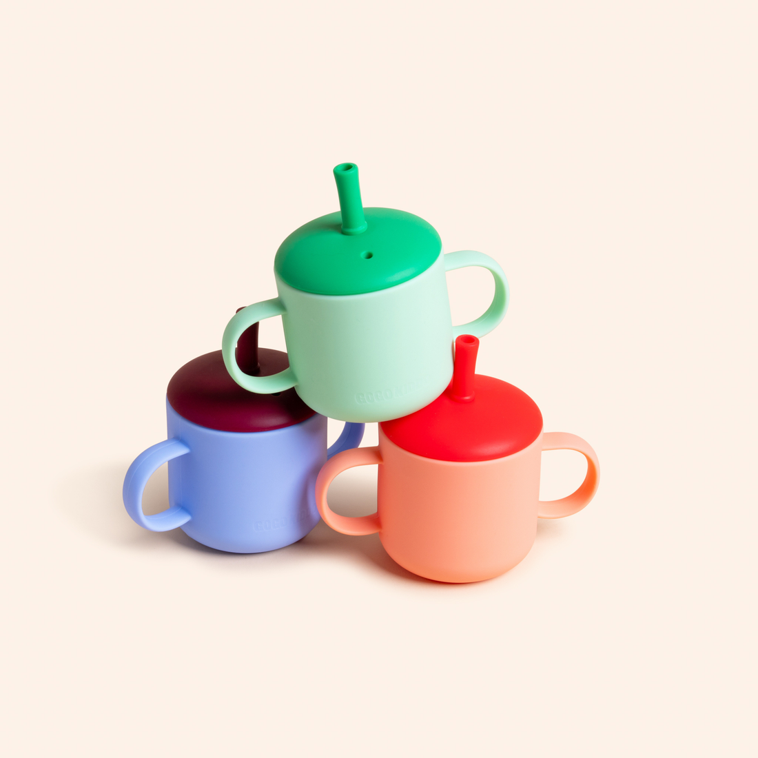 Fun Firsts Silicone Straw Cup - Broc Rock Green