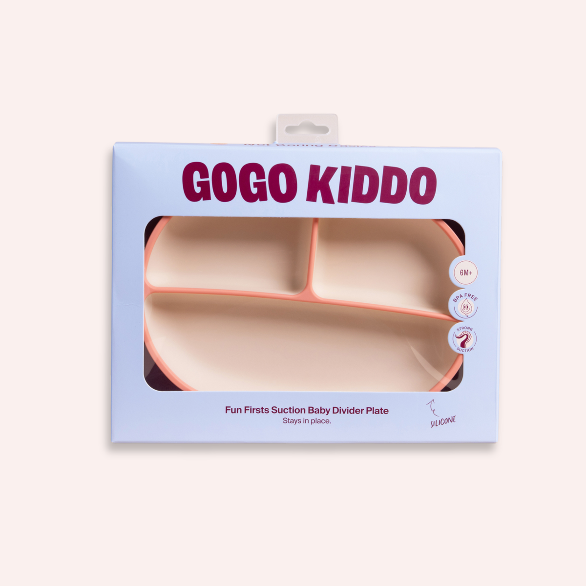 Fun Firsts Silicone Suction Divider Plate - Peach
