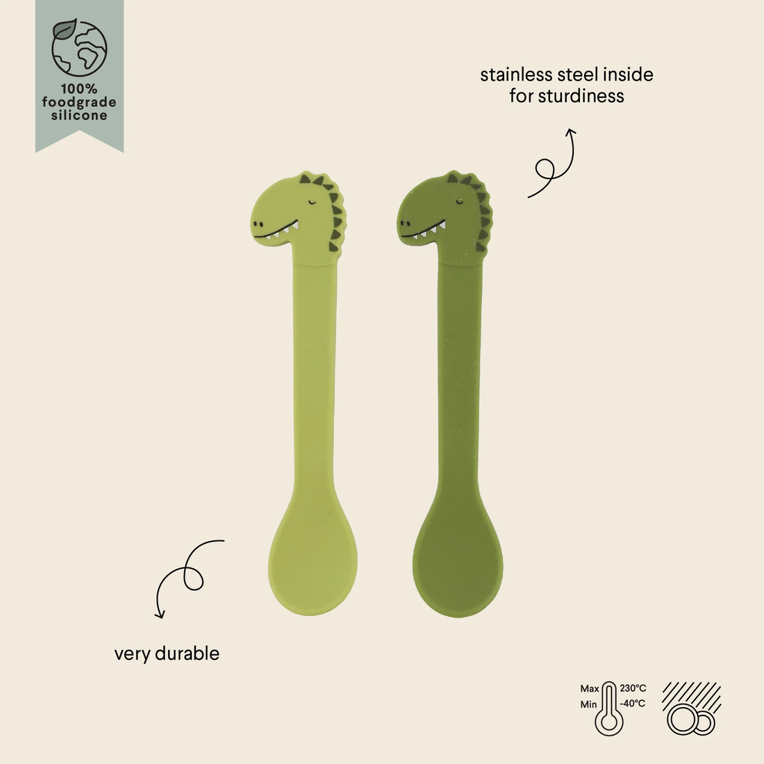 Silicone Spoon 2-pack - Mr Dino