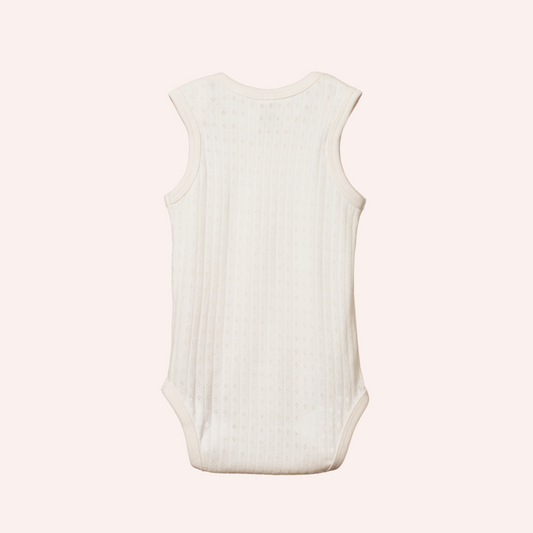 Singlet Bodysuit Pointelle - Natural