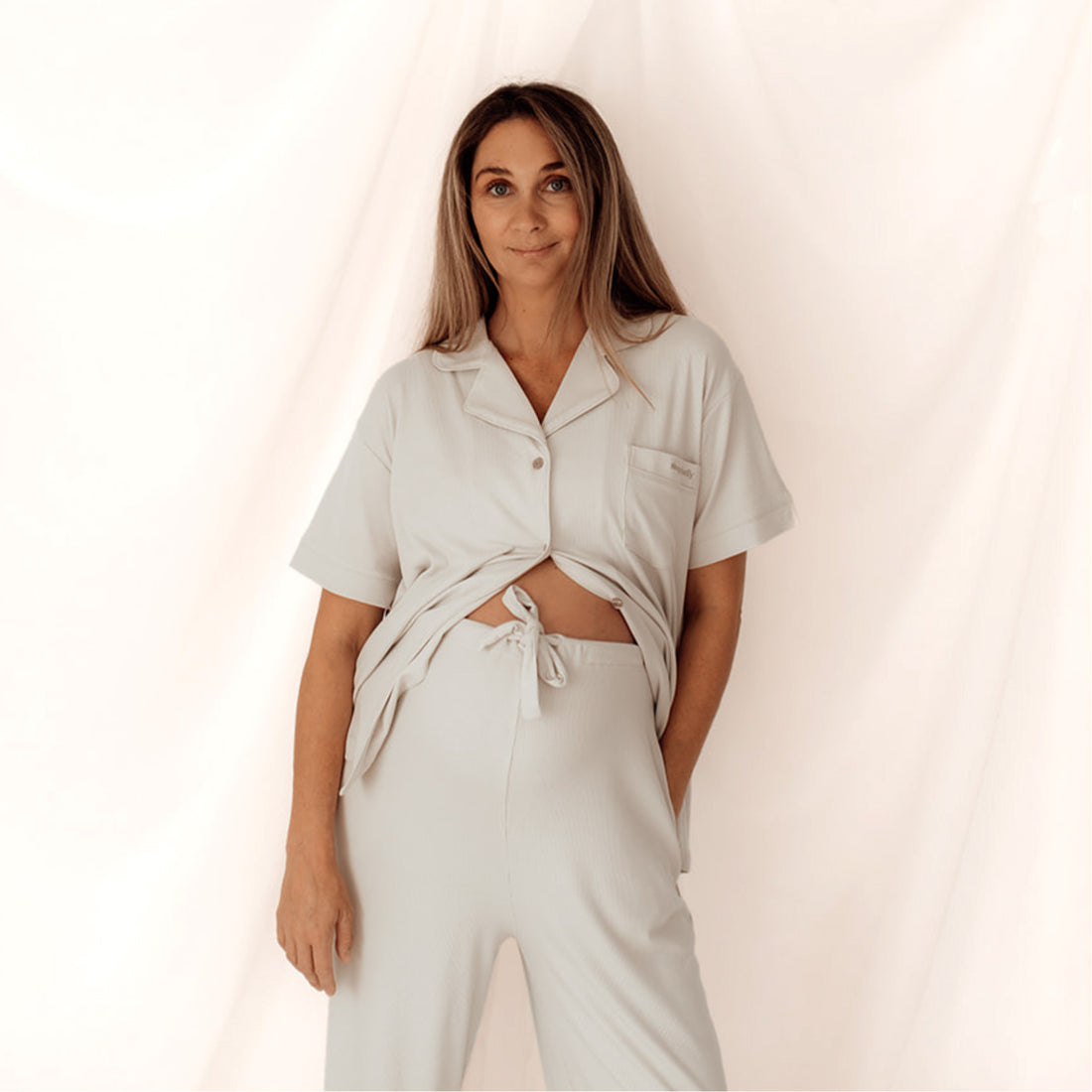 Maternity Pyjamas - Linen Grey