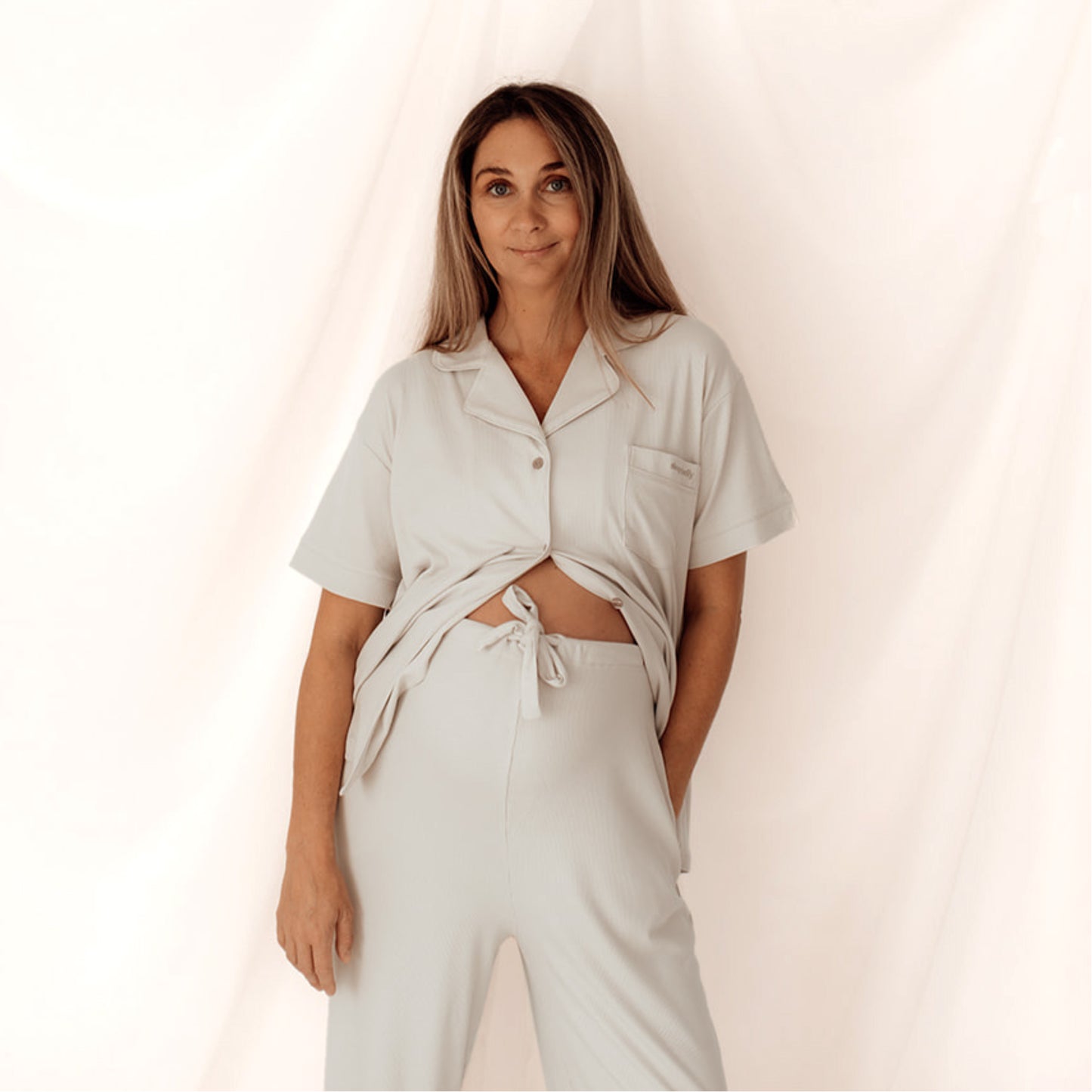 Maternity Pyjamas - Linen Grey