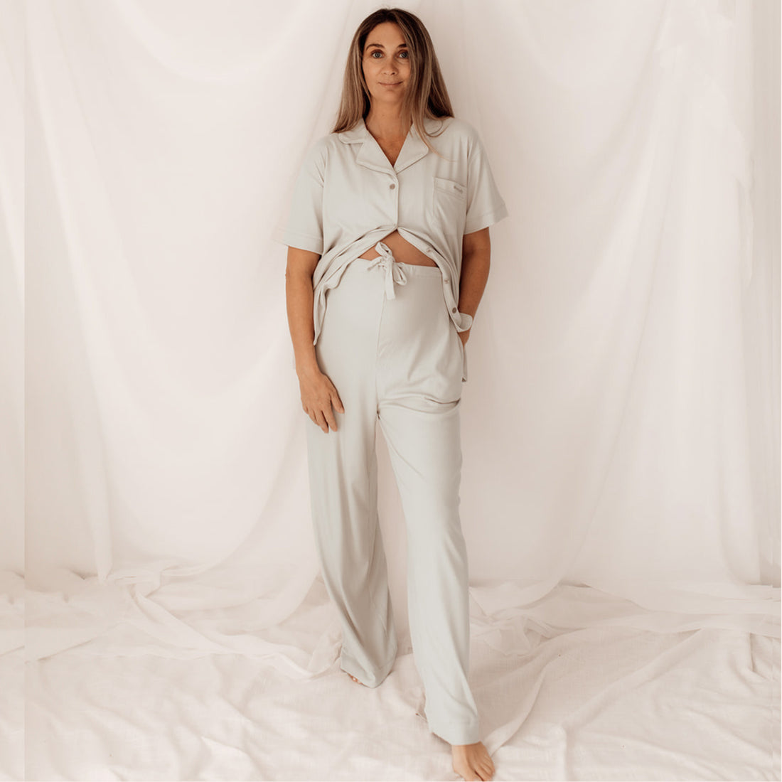 Maternity Pyjamas - Linen Grey