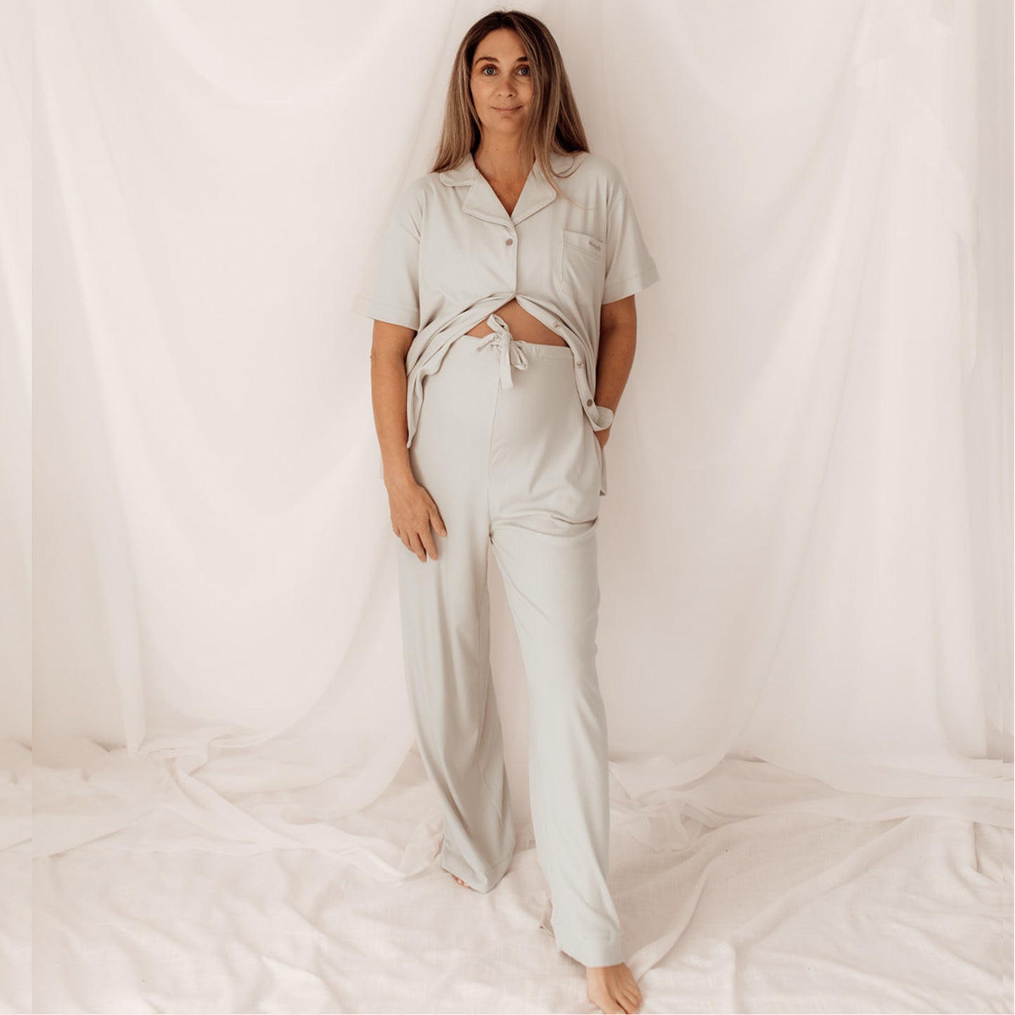 Maternity Pyjamas - Linen Grey