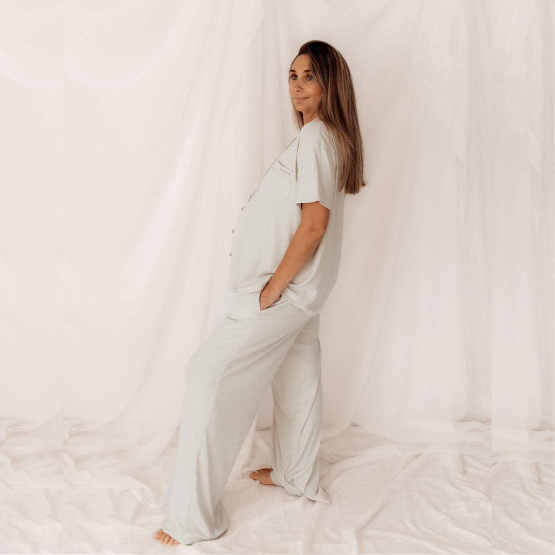 Maternity Pyjamas - Linen Grey