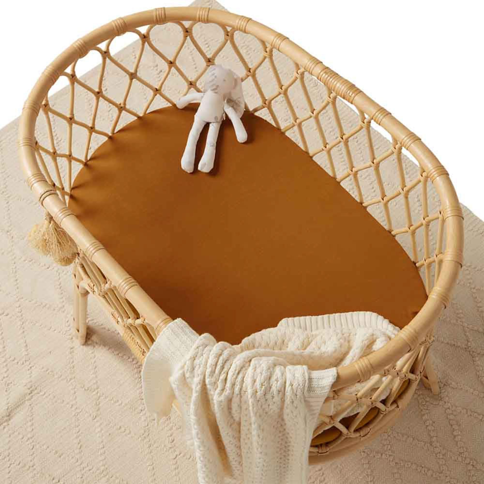 Organic Cotton Bassinet Sheet Bronze by Snuggle Hunny the memo The Memo