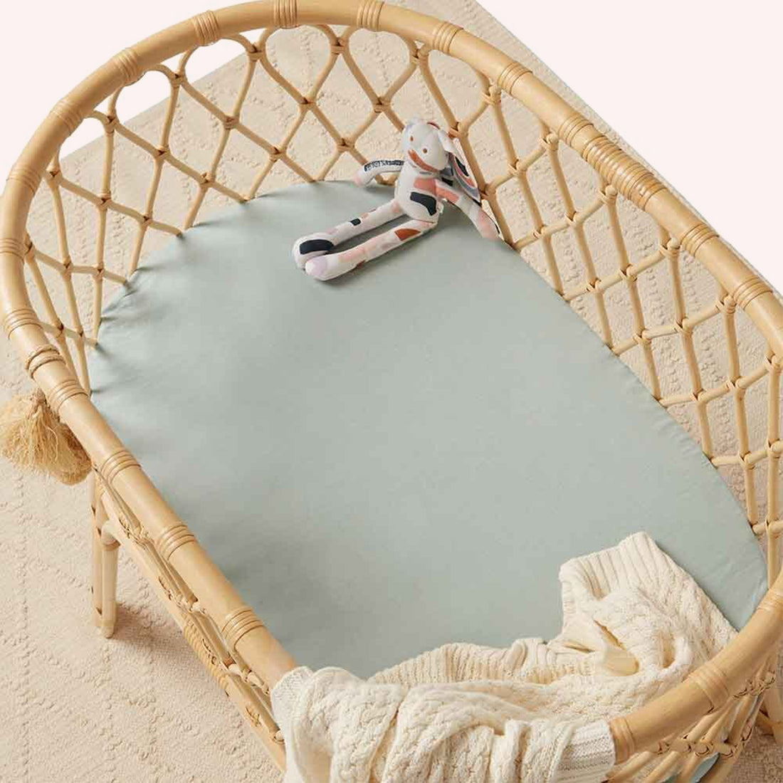 Organic Cotton Bassinet Sheet - Sage