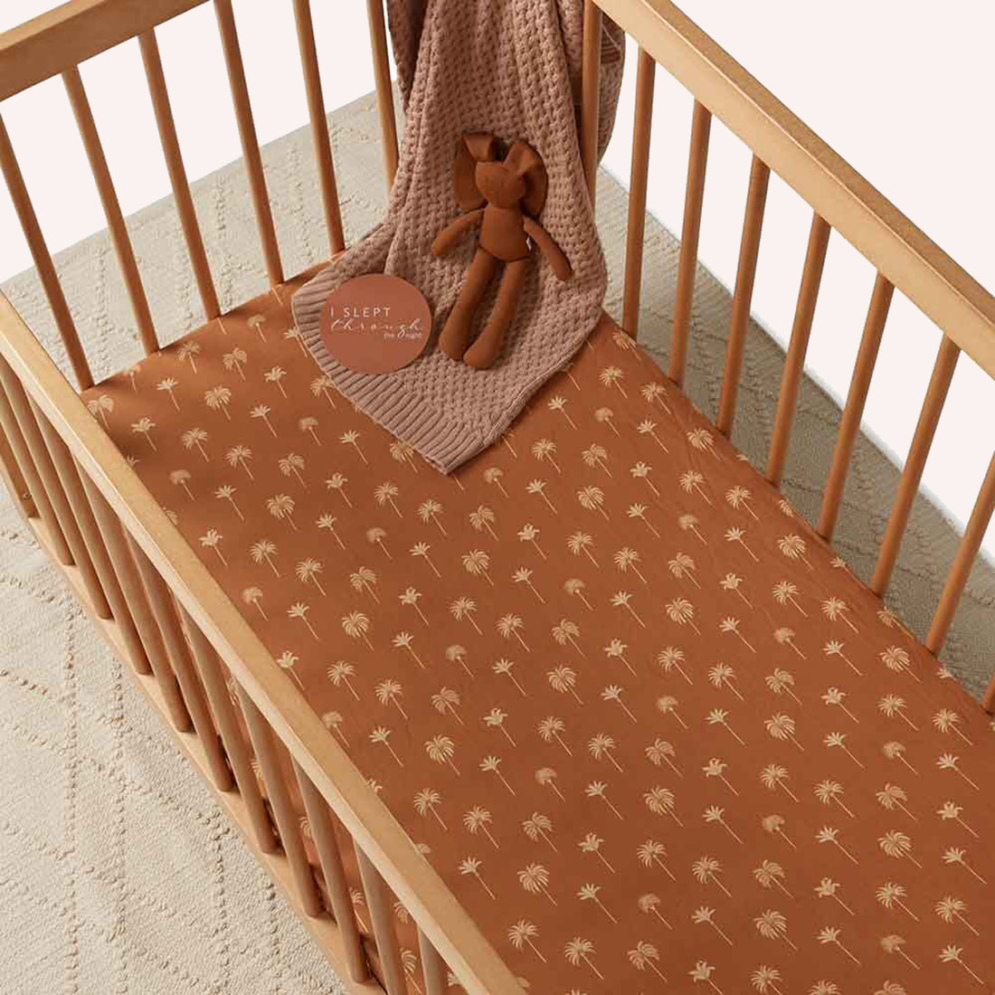 Fitted Cot Sheet - Bronze Palm