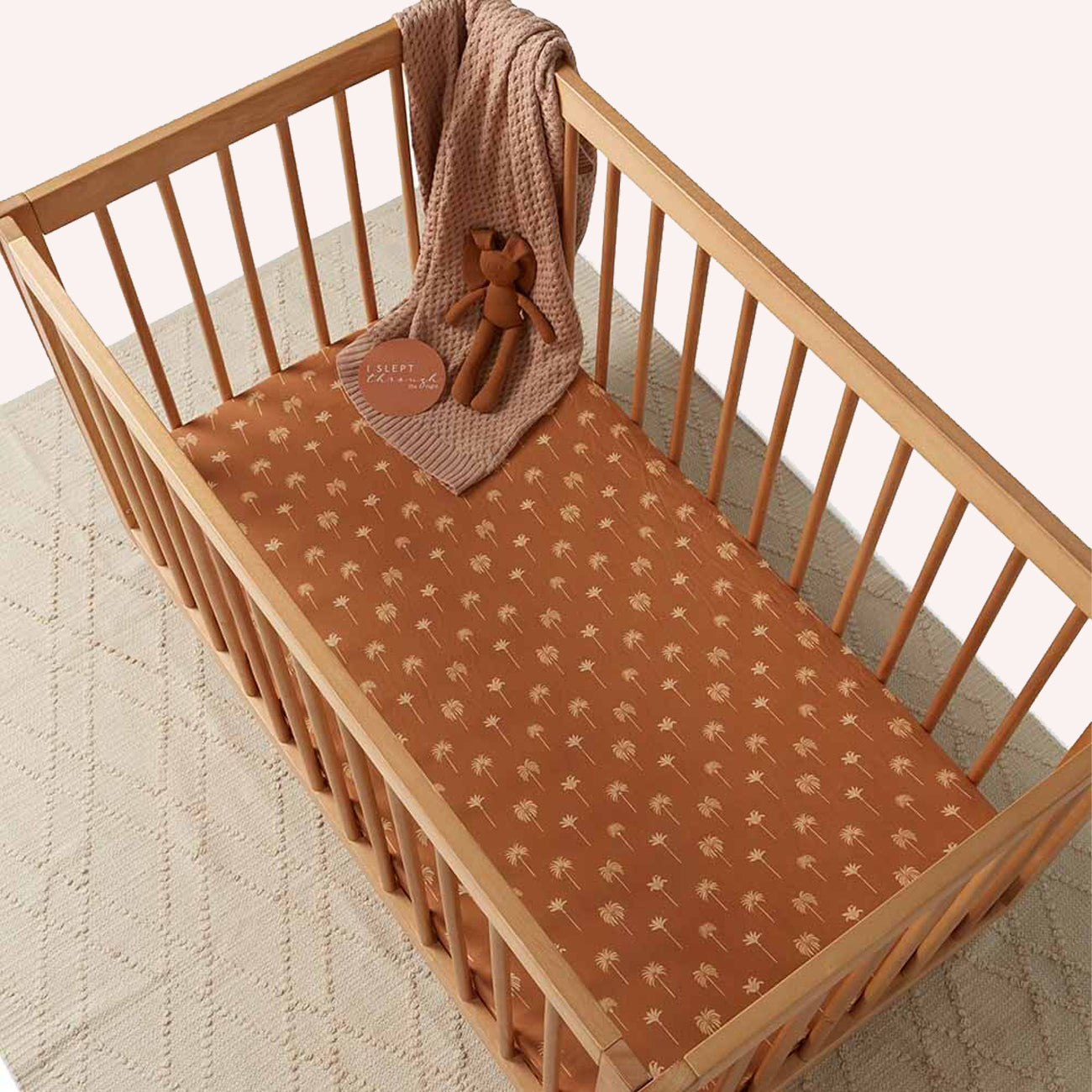 Fitted Cot Sheet - Bronze Palm