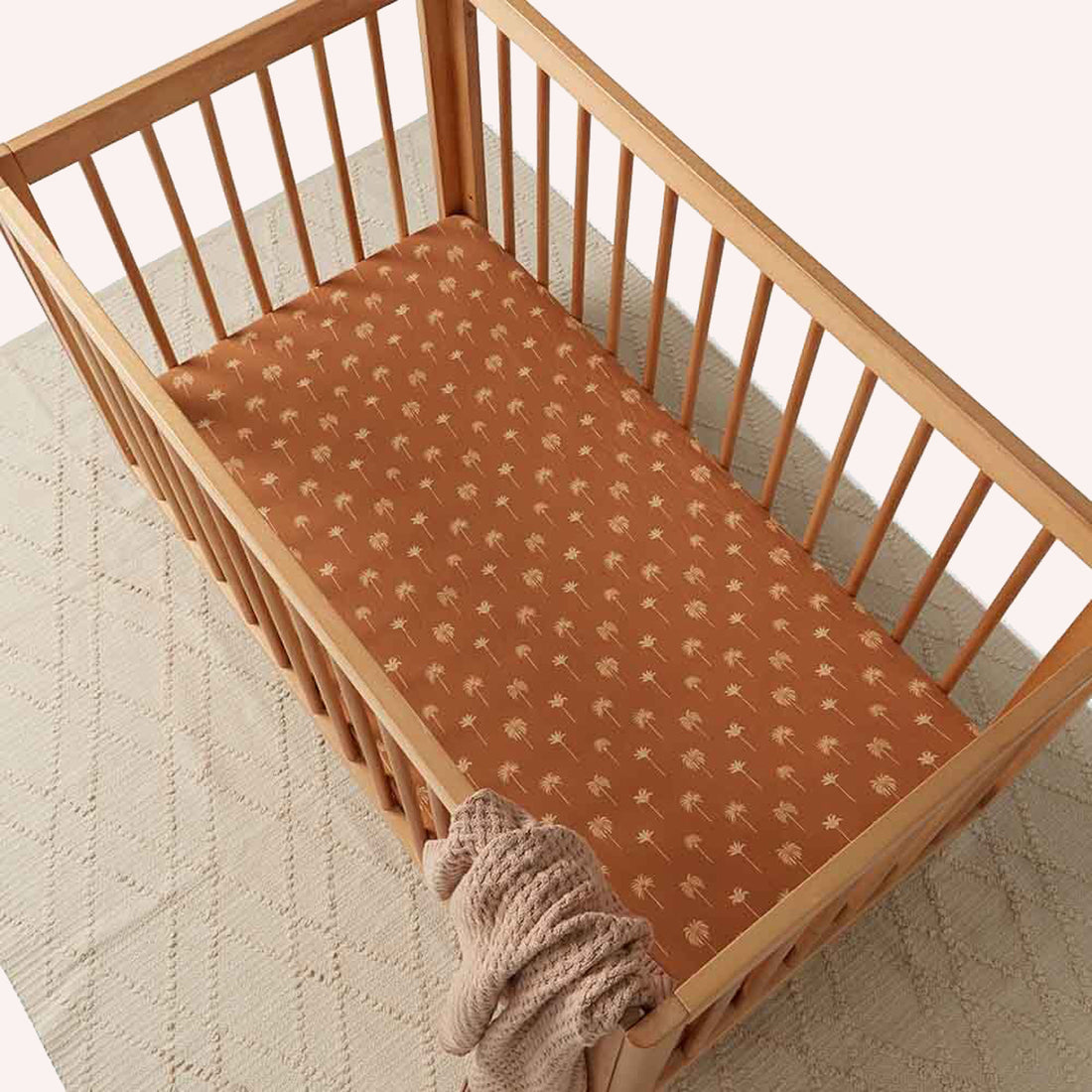 Fitted Cot Sheet - Bronze Palm