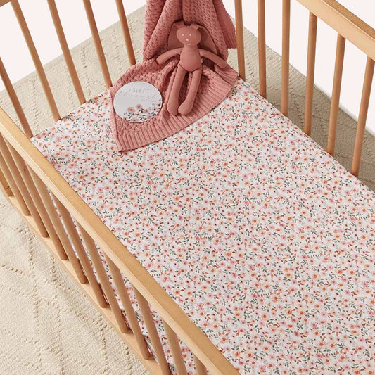 Fitted Cot Sheet - Spring Floral