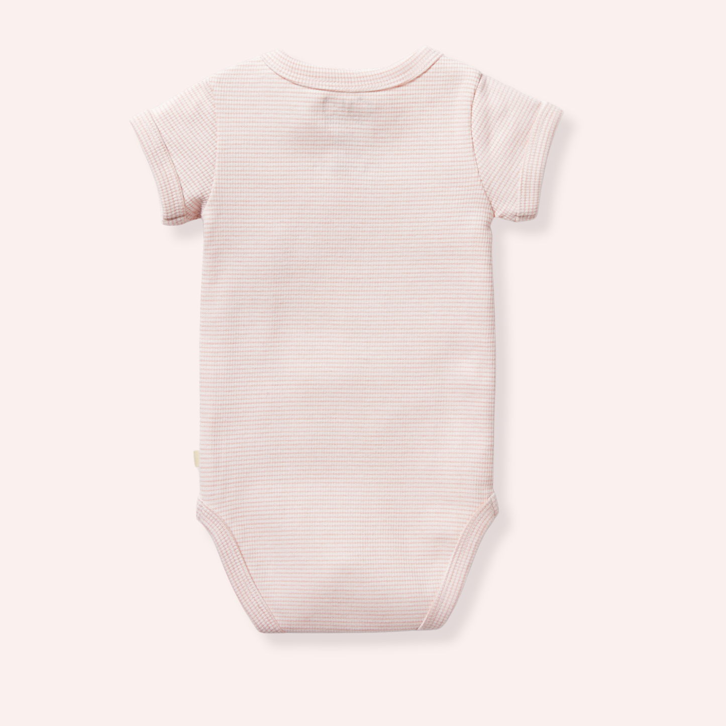 Organic Stripe Rib Bodysuit - Cantaloupe