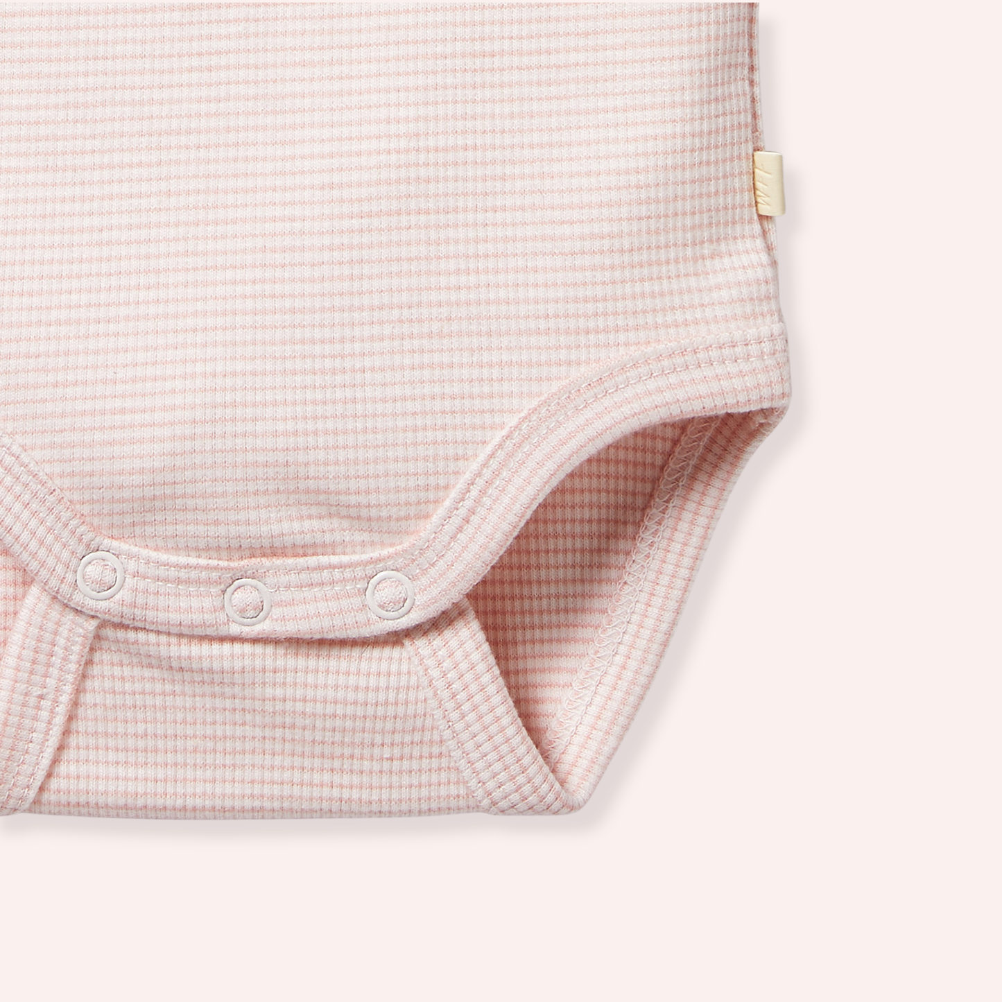 Organic Stripe Rib Bodysuit - Cantaloupe