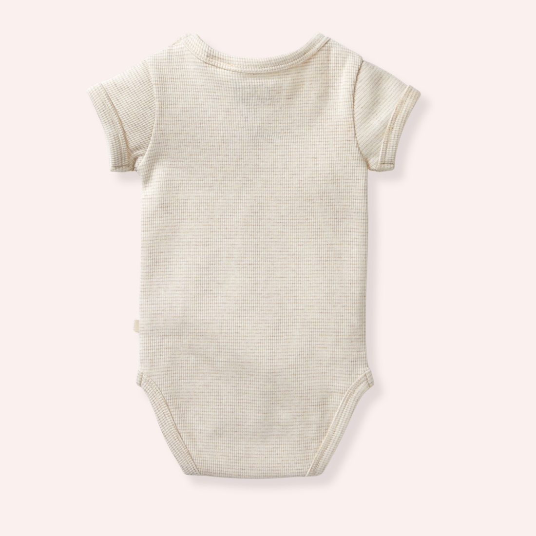 Organic Stripe Rib Bodysuit - Oatmeal
