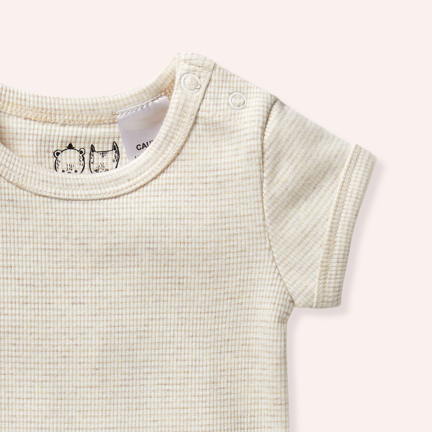 Organic Stripe Rib Bodysuit - Oatmeal