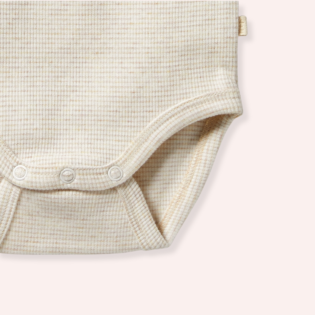 Organic Stripe Rib Bodysuit - Oatmeal