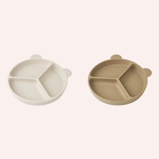 Stacy Divider Suction Plate 2 pack - Sandy/Oat