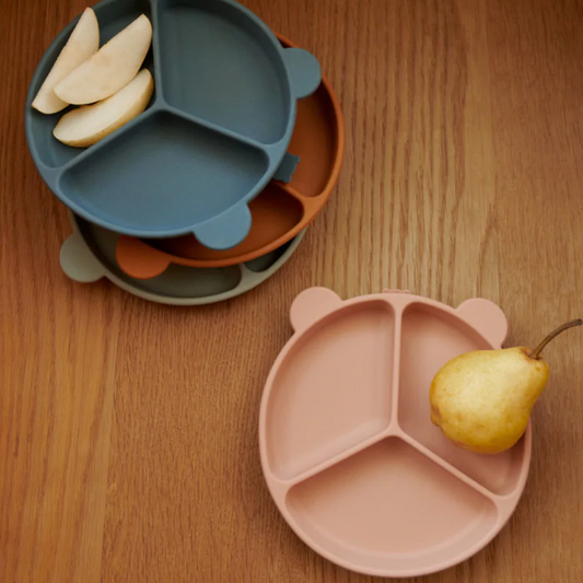 Stacy Divider Suction Plate 2 pack - Mustard/Tuscany Rose Mix