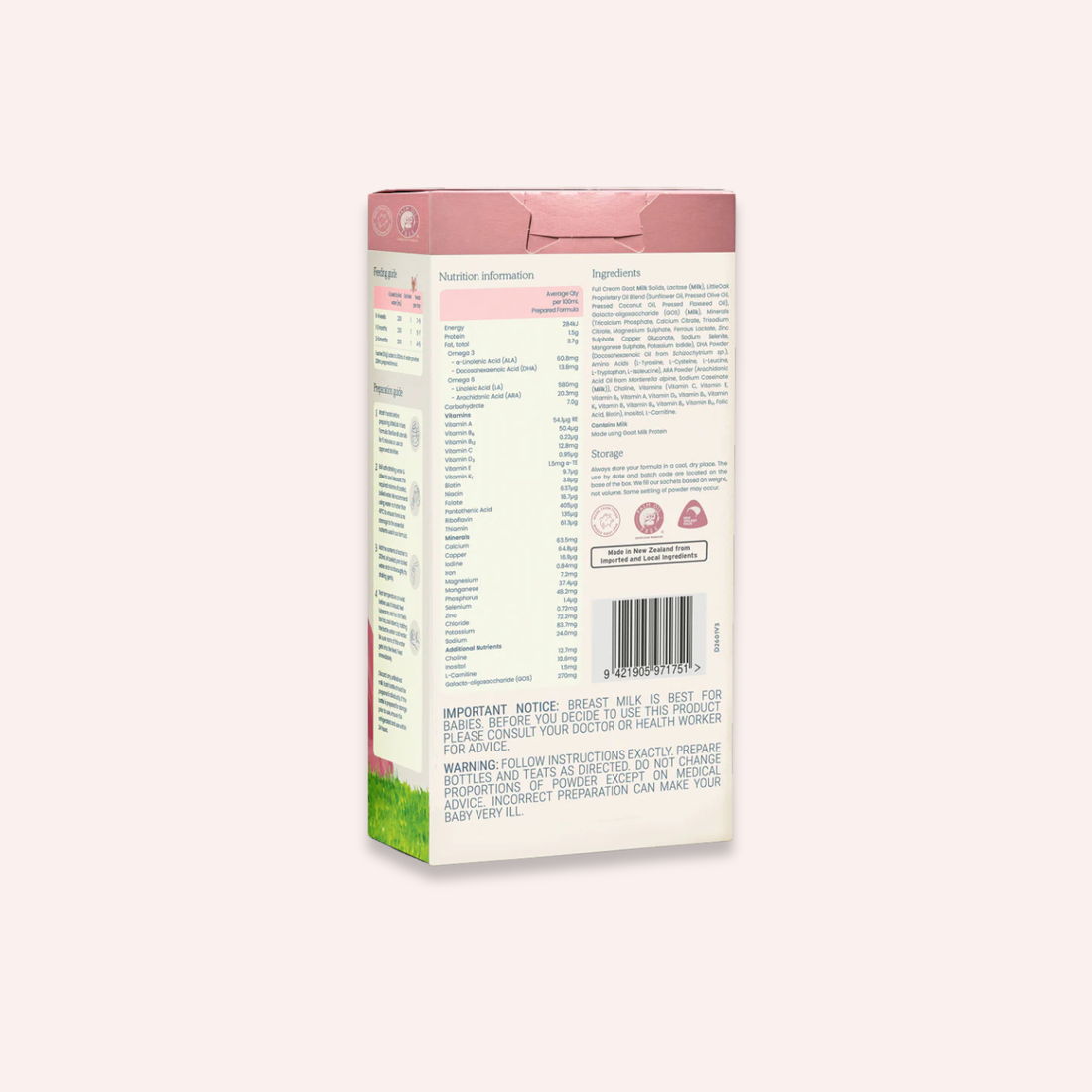 Stage 1 - Natural Goat Milk Infant Formula with Olive Oil Satchets - 6 x 30g