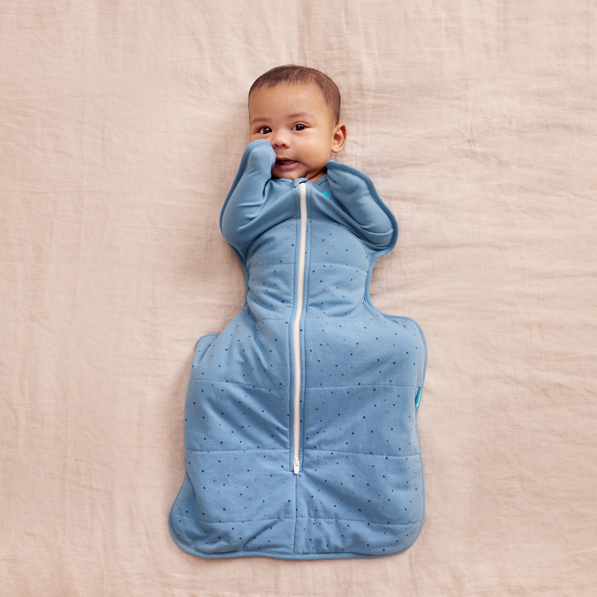 Stage 1 Swaddle Up - 2.5 TOG - Quilted Stretch Cotton - Storm Blue Pebbles